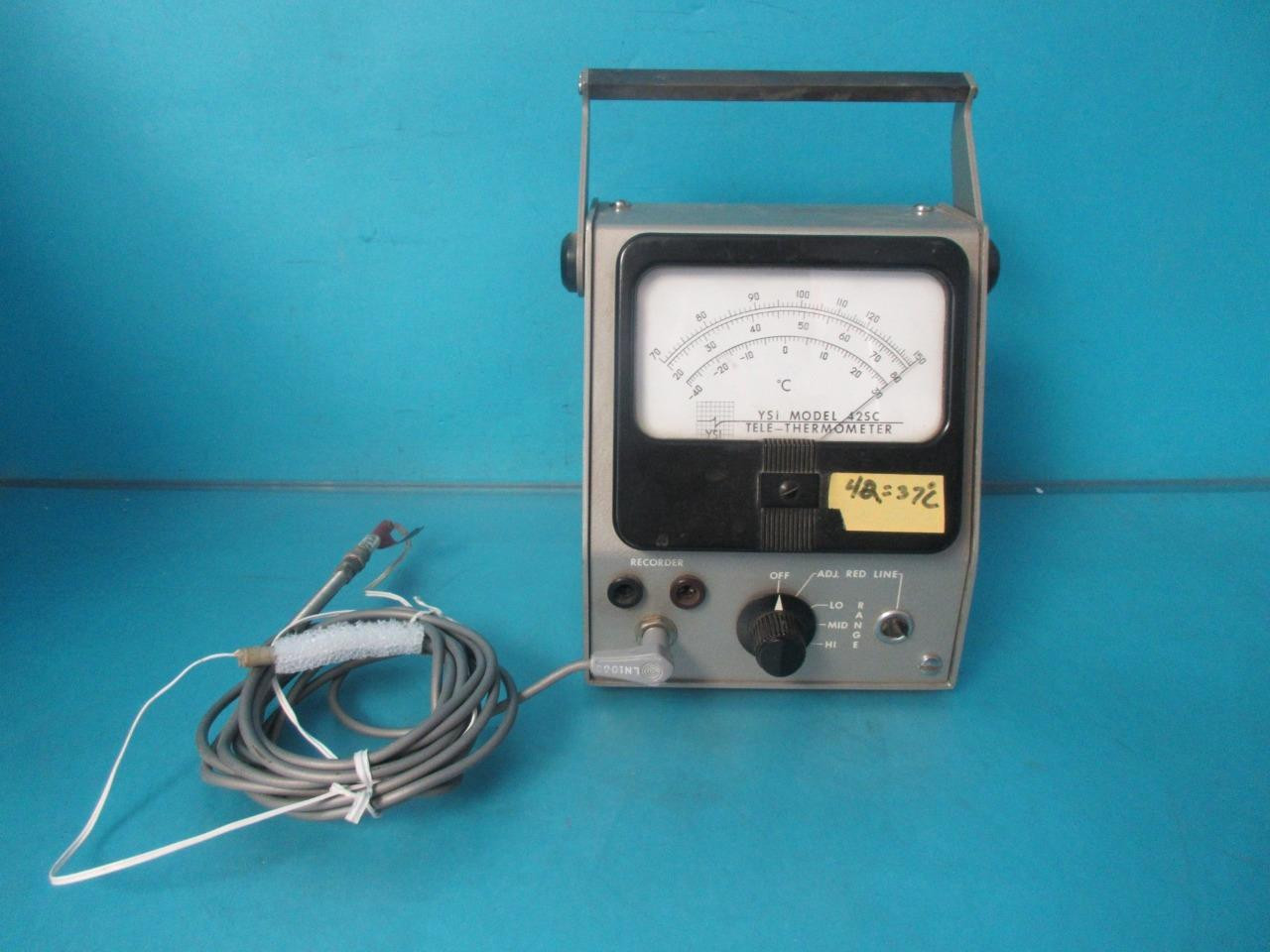 YSI YELLOW SPRINGS INSTRUMENTS TELE-THERMOMETER MODEL 42SC W/ ATTACHMENTS