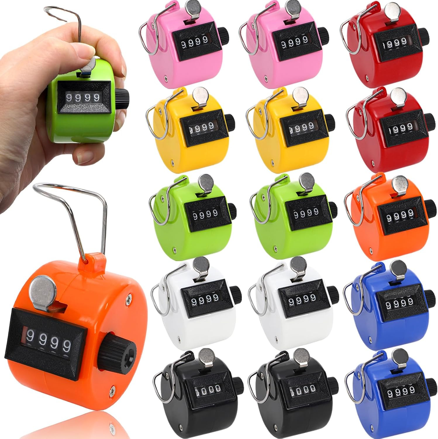 16 Pcs Hand Clicker Counter, 4 Digit Manual Mechanical Tally Counters