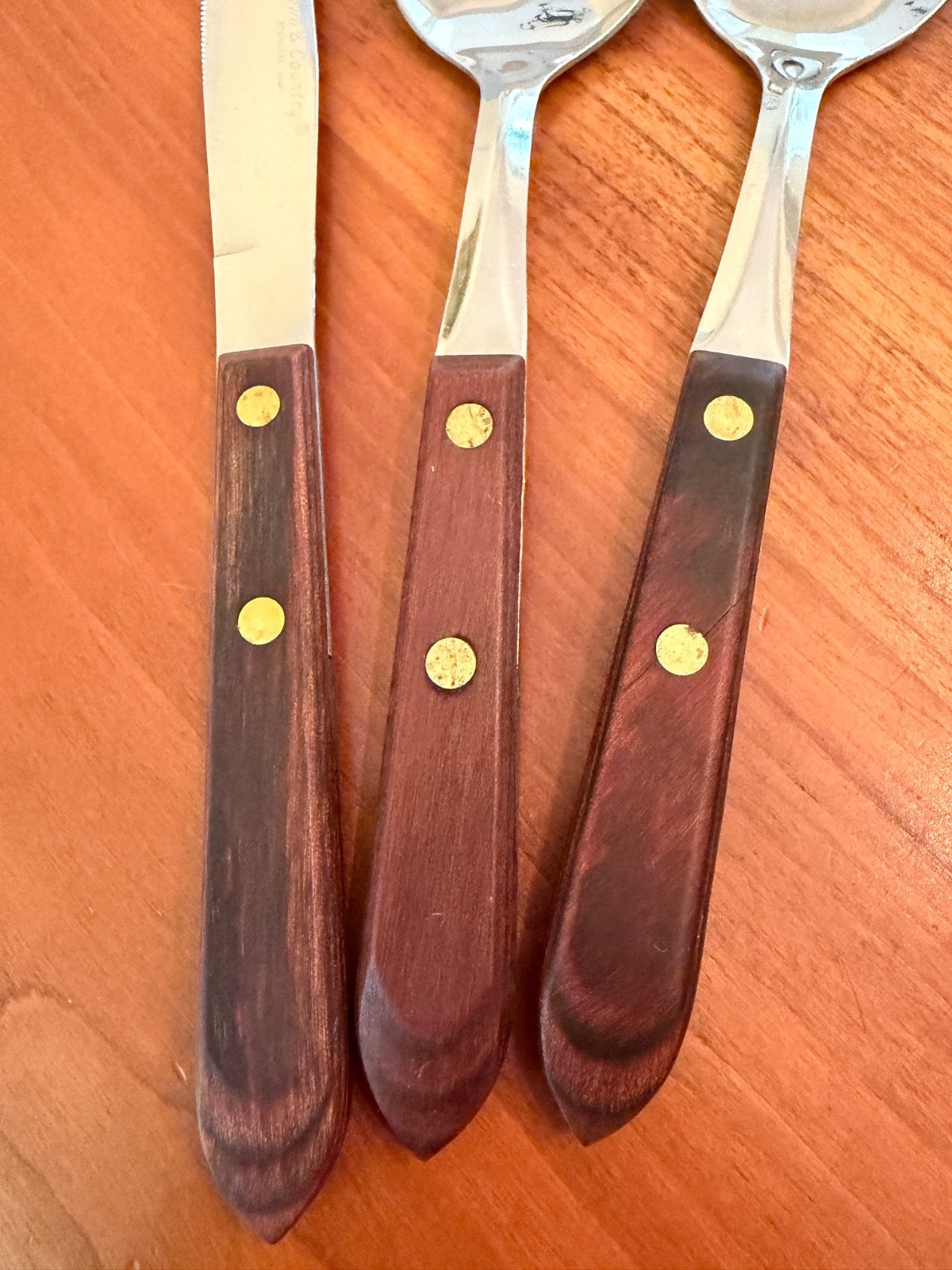 WF Washington Forge  TOWN & COUNTRY  BROWN MAPLE Handle  Flatware - Choice