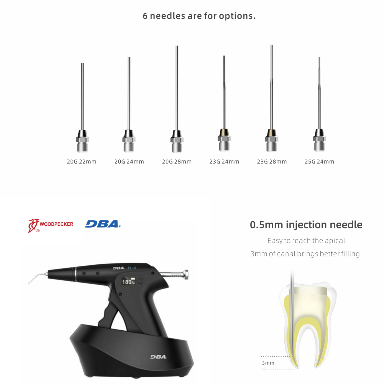 4/pk Woodpecker Fi-G Obturation Gun Needles for Obturation Gutta-Percha Gun