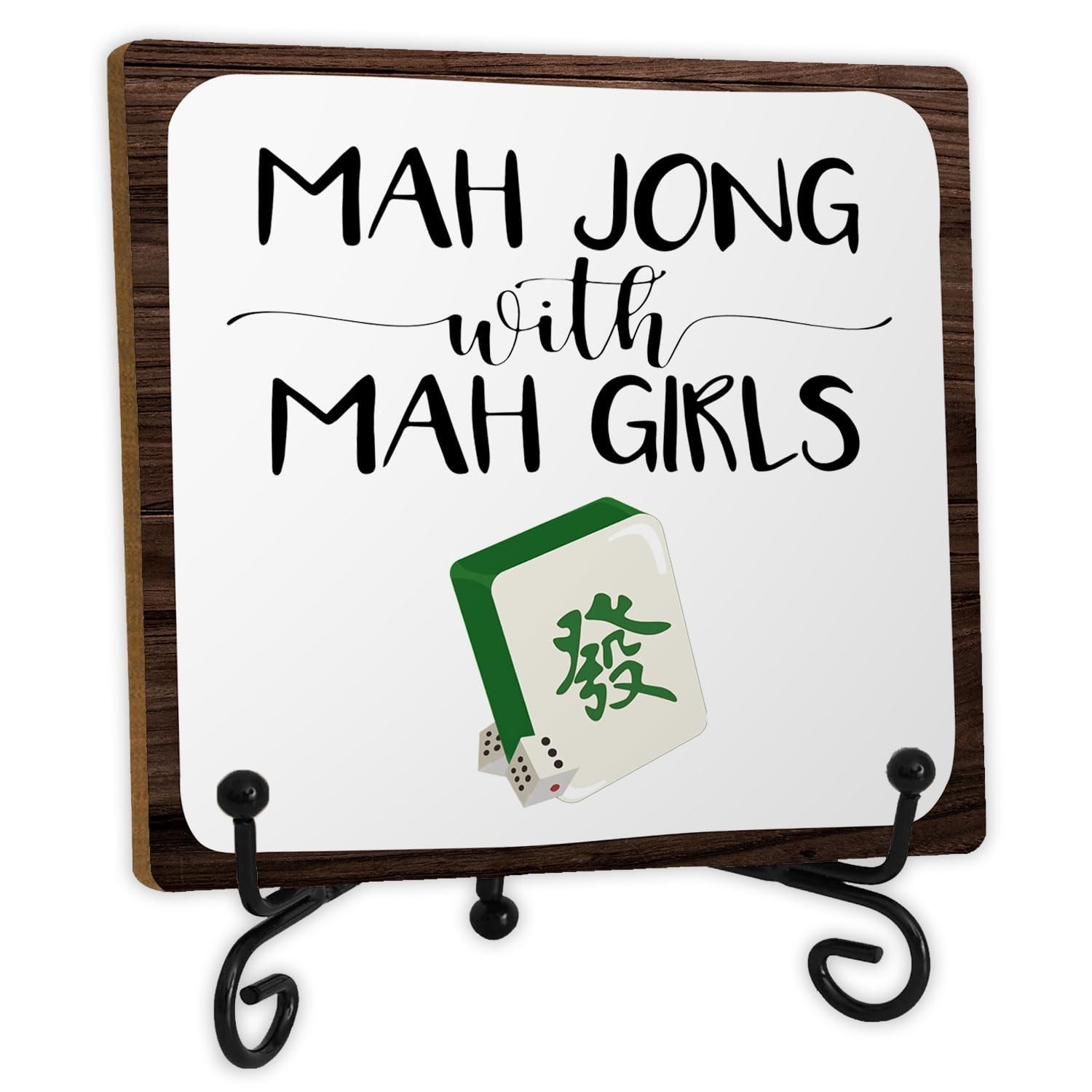 Mahjong Gifts Wooden Desk Sign, Gifts for Mahjong Women Lovers Players Wood P...