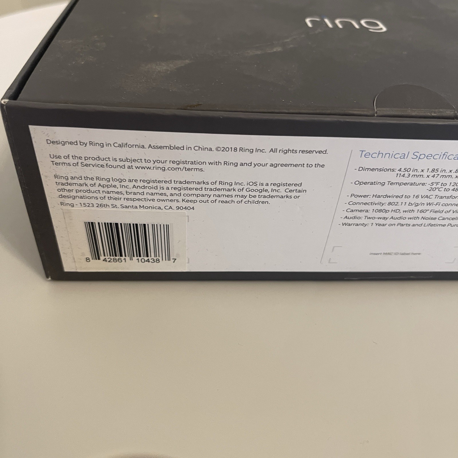 RING Video DOORBELL PRO WiFi Hardwired w/Interchangeable Plates