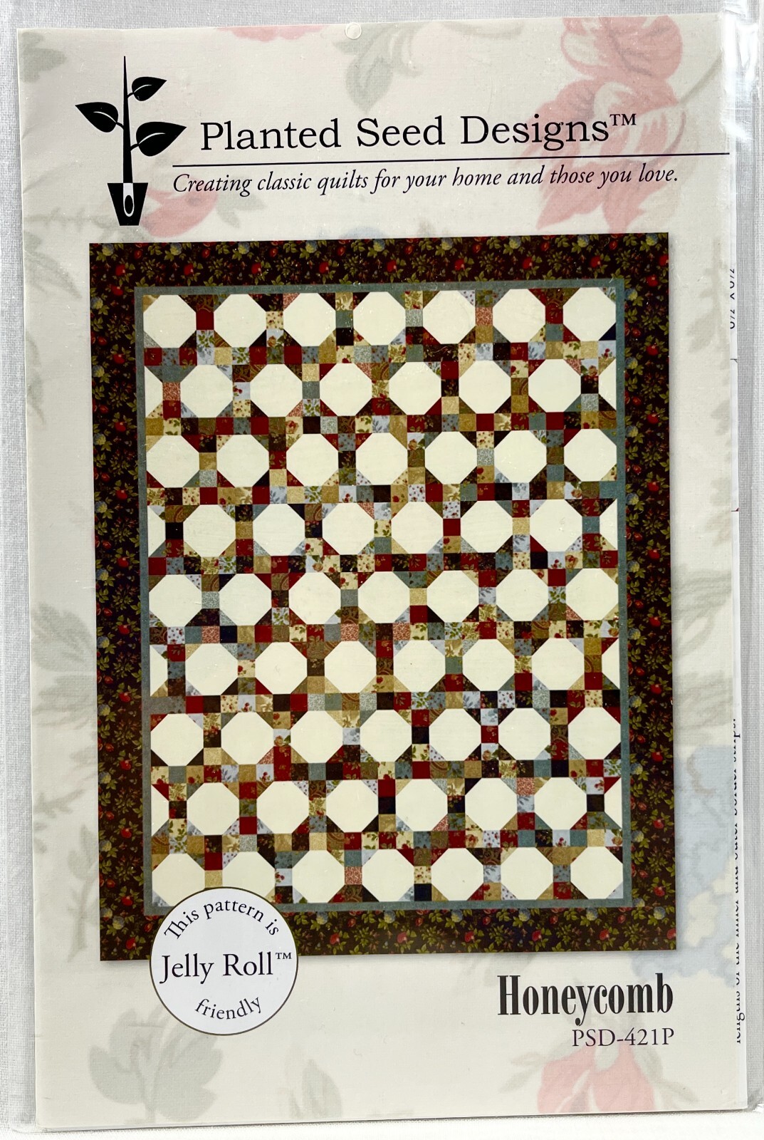 NEW 2000s Planted Seed Designs Sewing Pattern 421P Honeycomb Quilt 66x82 13943