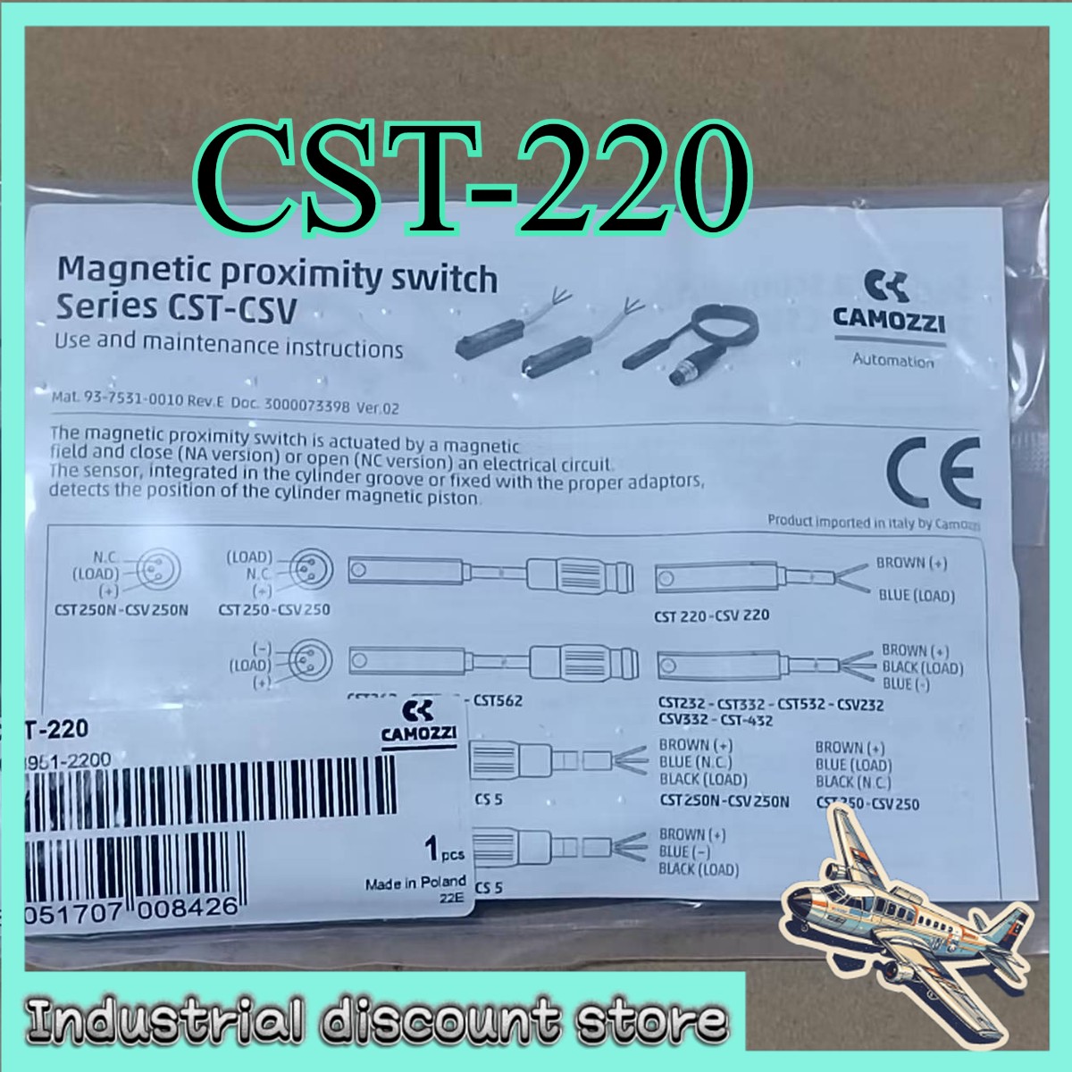 CST-220 Applicable for the new CAMOZZI magnetic opening
