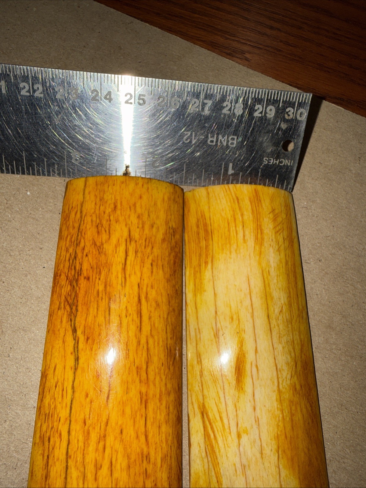 Matched Pair Stabilized Dyed Giraffe Bone Knife Handle Scales 5” X 1 1/2”