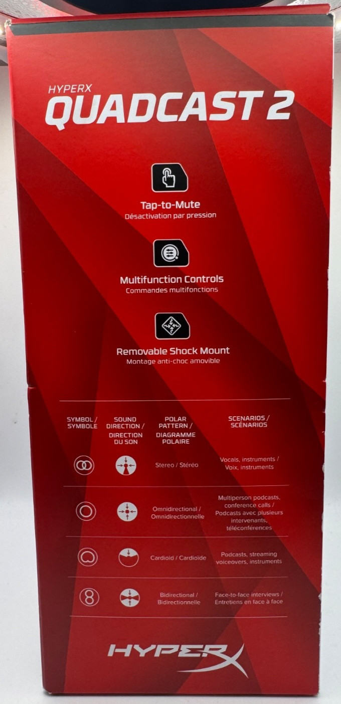 New HyperX QuadCast 2 Multi-Pattern USB Microphone QDC002