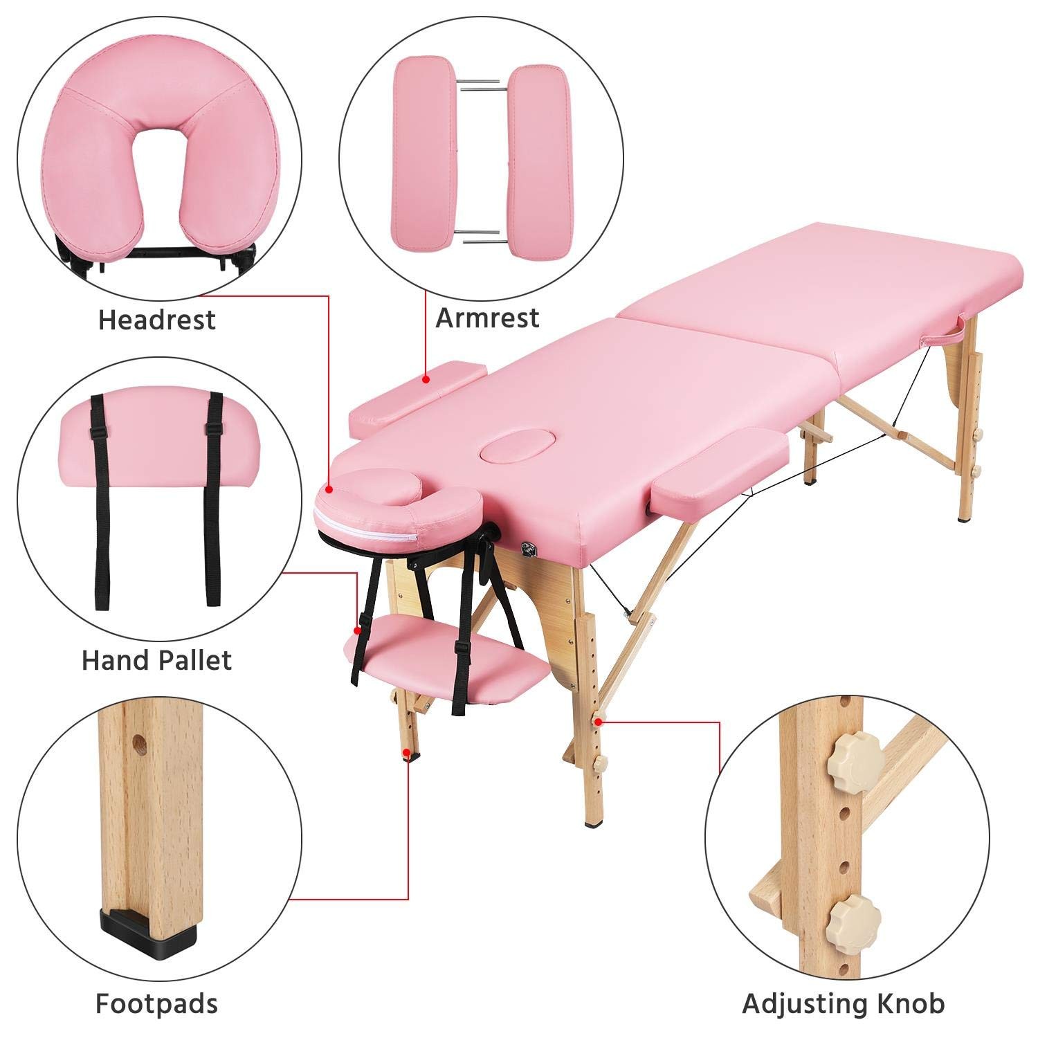 Portable Massage Table Massage Bed Spa Bed Therapy Table Height Adjustable Bed