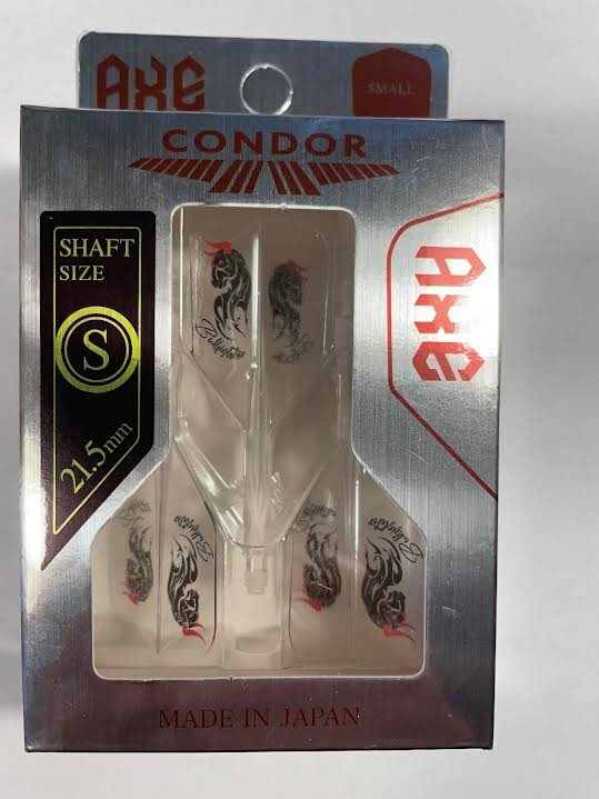 CLEAR BULLFIGHTER CONDOR AXE DART SHAFT/FLIGHT COMBO SMALL FLIGHT SHORT SHAFT