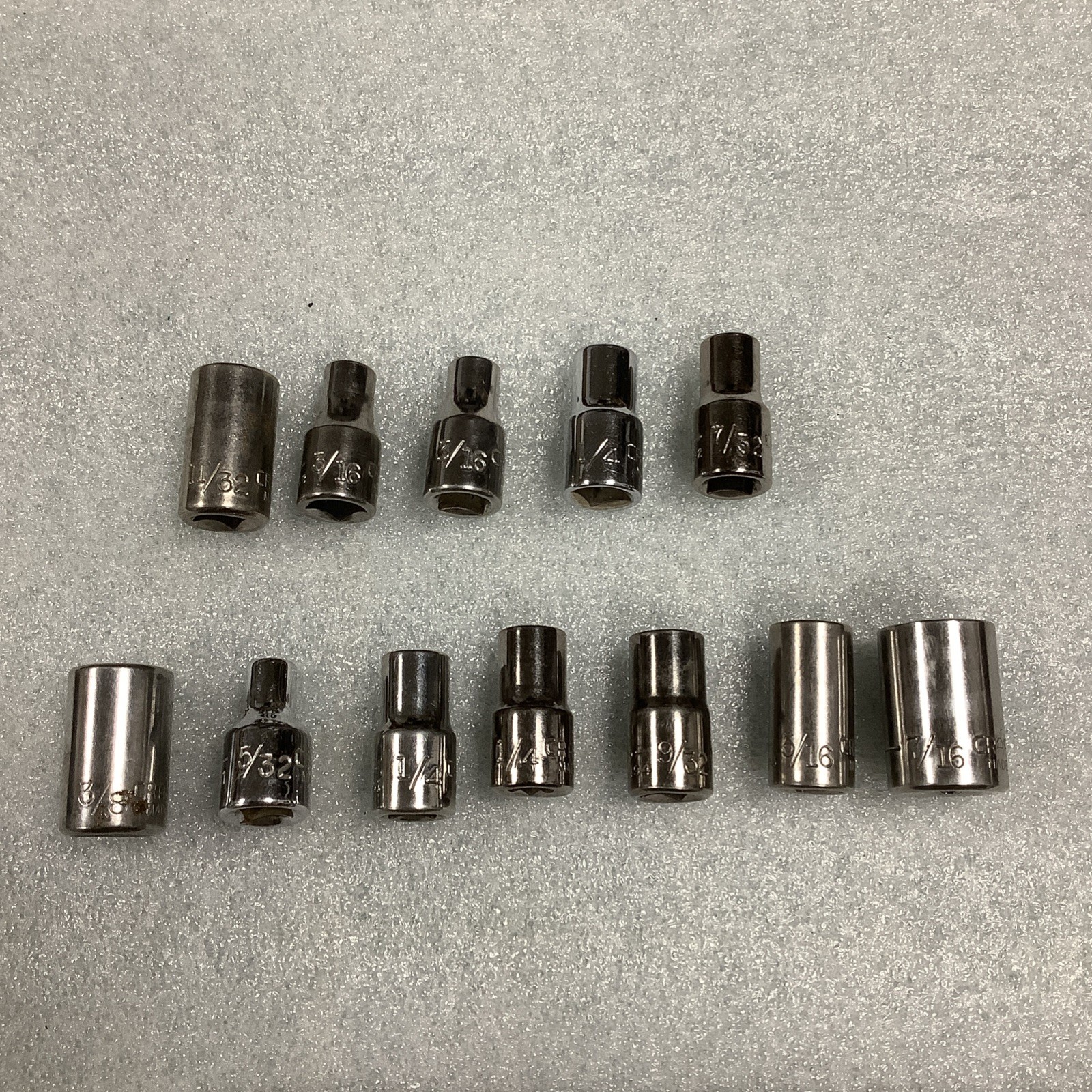 12 Miscellaneous 1/4” Drive Craftsman G Series 1/4” Drive Sockets USA