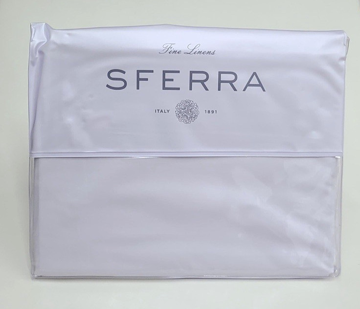 Sferra Grande Hotel Fitted Sheet Queen White Cotton Percale