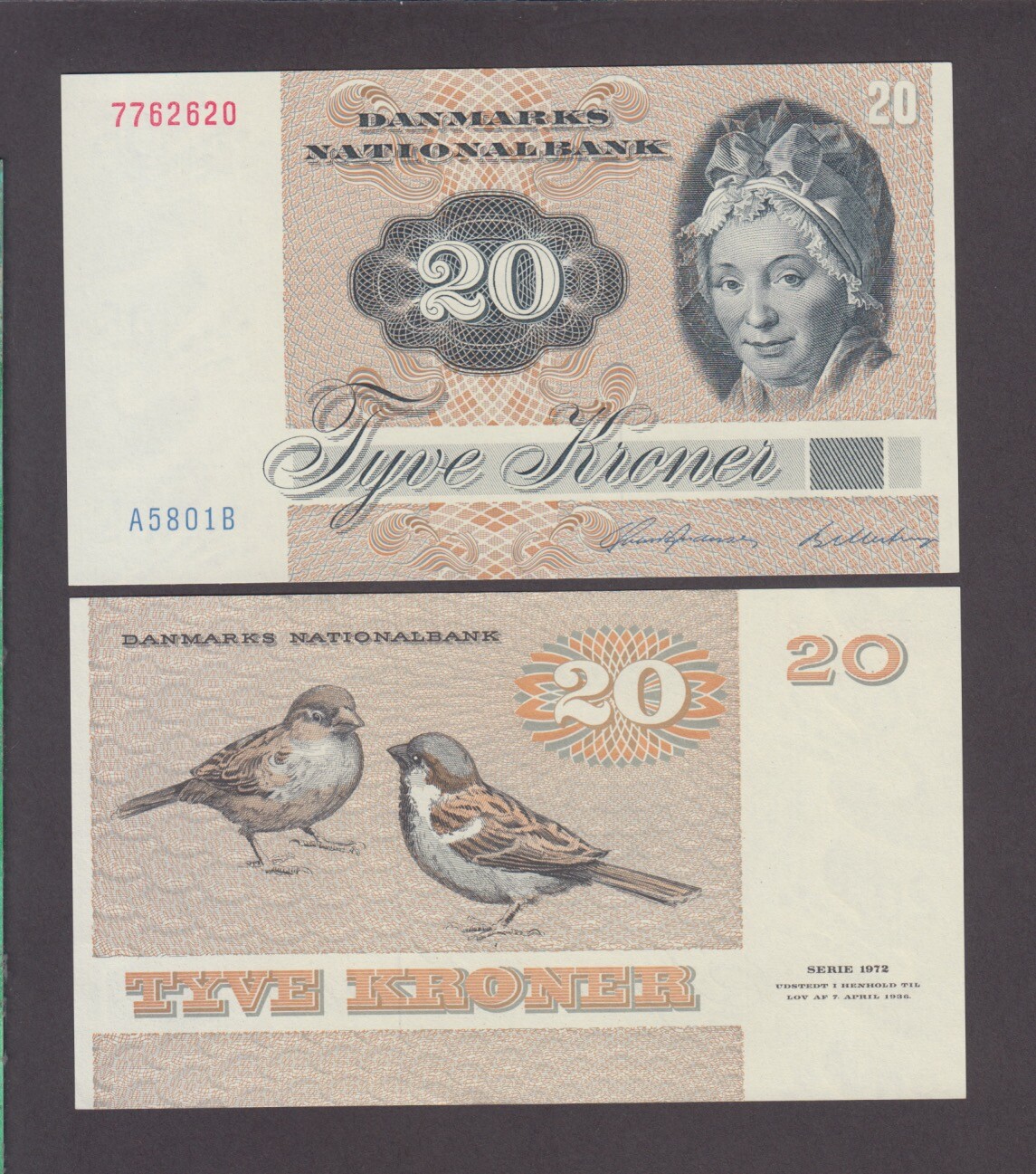 DENMARK P.49b  20 KRONE 1980 PFX A5  UNCIRCULATED  LOW SHIPPING  WE COMBINE 2108
