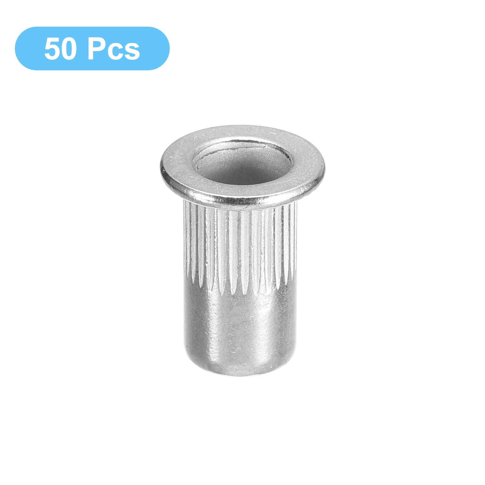 #10-32 Rivet Nuts, 50pcs 304 Stainless Steel Flat Head Threaded Insert Nuts