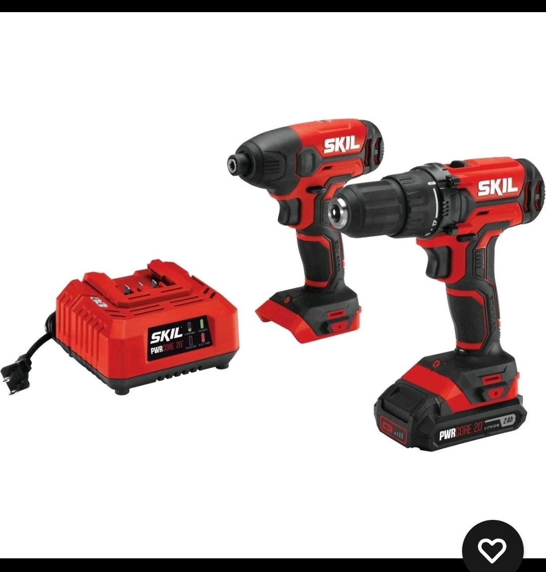 SKIL PWRCore 2-Tool 20V Lithium-Ion Drill & Impact Driver Cordless Tool Kit