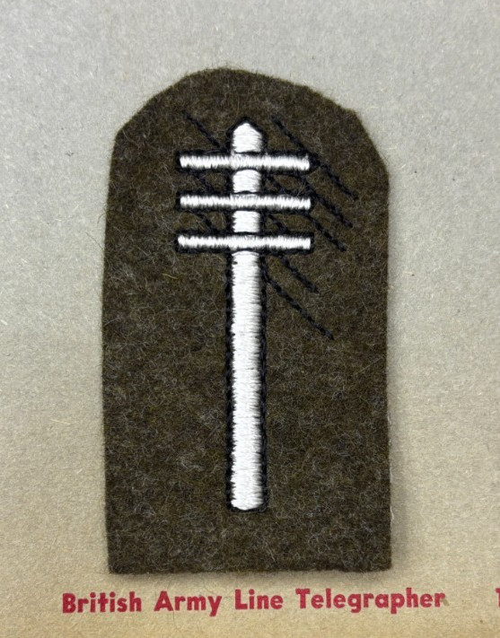 Kay Adams Collection WW 2 US Army British Army Line Telegrapher Patch Inv# KA237