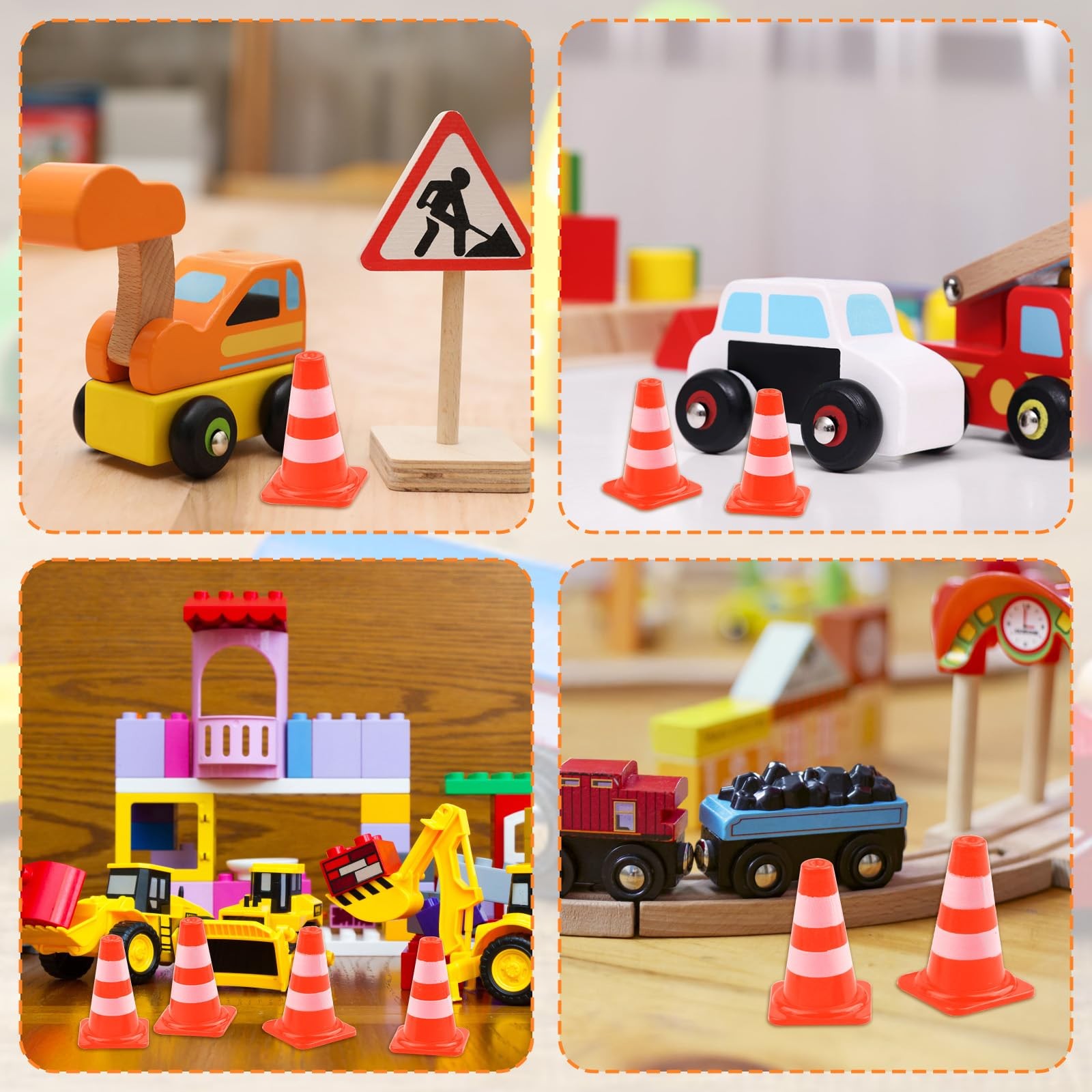 30pcs Mini Traffic Cones, Plastic Miniature Road Safety Cones Training Small ...