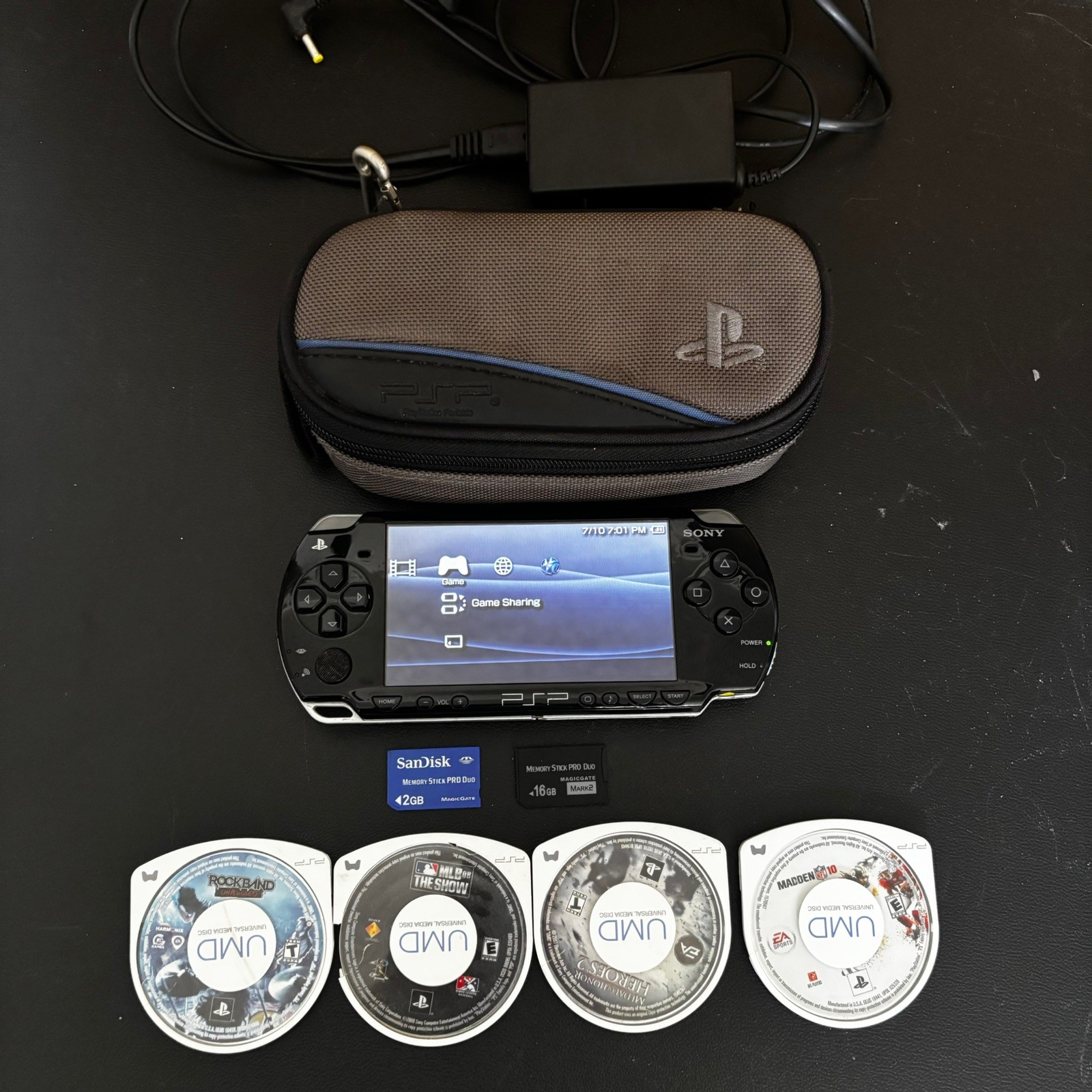 Sony PSP-2001 Piano Black PlayStation Portable Bundle