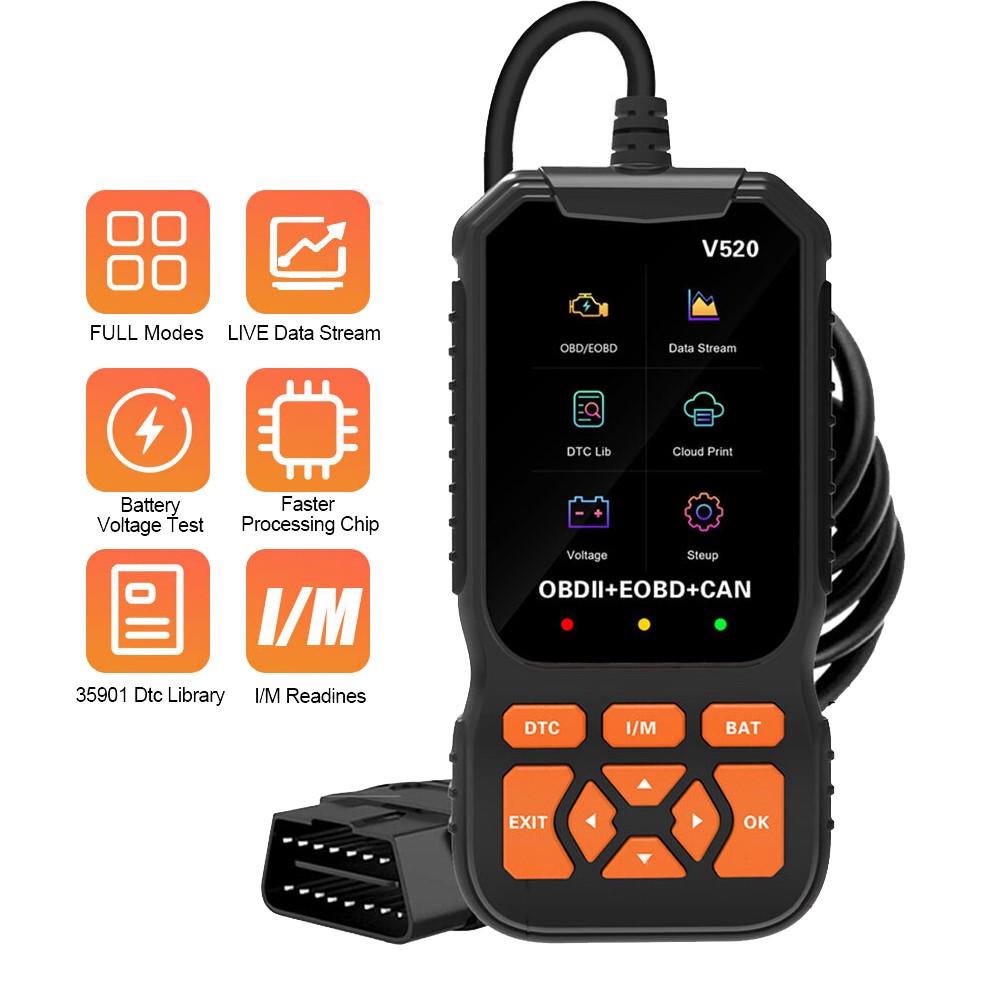 V520 OBD2 Scanner Professional Auto Engine System Automotive Car Diagnostic Tool