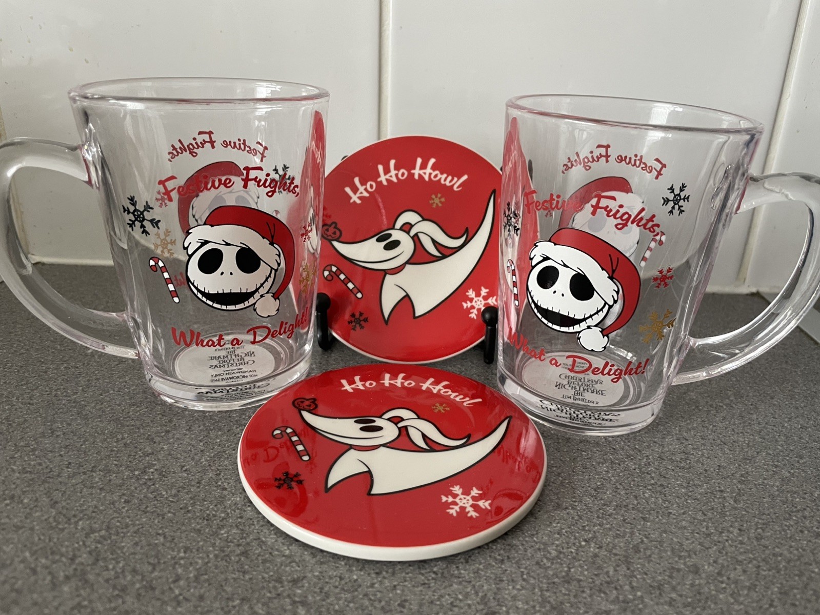 2 x New Nightmare Before Christmas Glass Mug Cup & Coaster