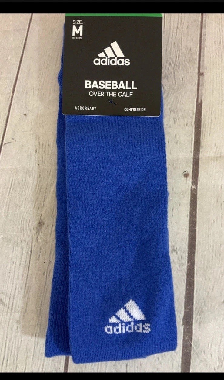 Adidas Baseball Over The Calf Socks Blue AEROREADY 5151101C M 5-8.5 Y4Y-6 W5-9.5