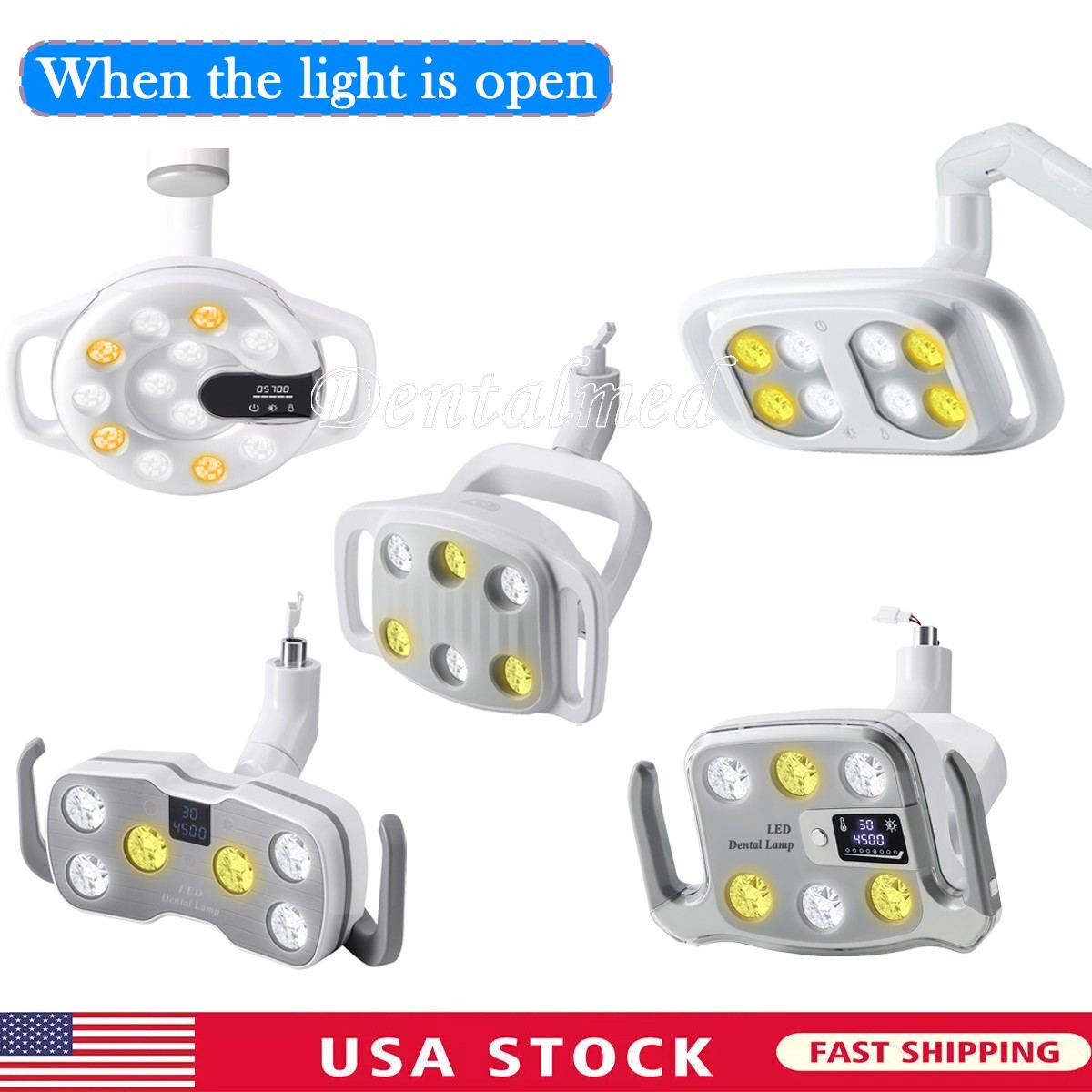 AZDENT Dental LED Lamp Oral Light For Unit Chair Angle Adjust Sensor/LCD Display