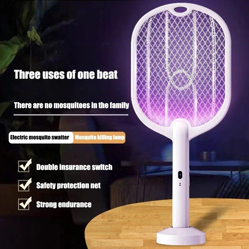 Electric Bug Zapper Fly Swatter 3 IN 1  Zap Mosquito Killer Pest Insect Racket