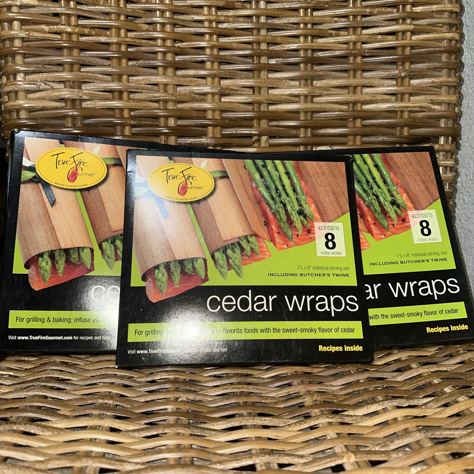 True Fire Gourmet Cedar Wraps 3 Packs of 8 (24 Total) for Grilling/Baking Infuse