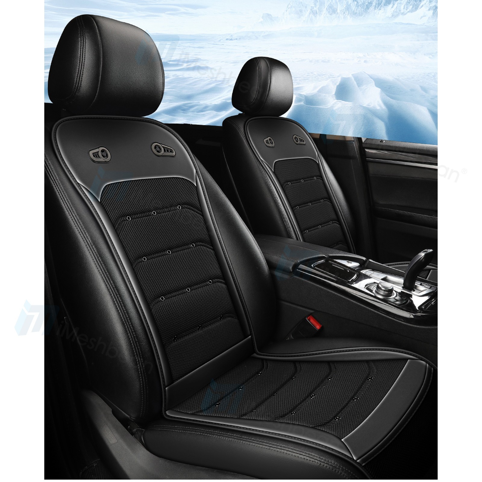 2 Pack Car Heating &Ventilation Seat Cover Cushion Universal Warmer &Cooling Pad
