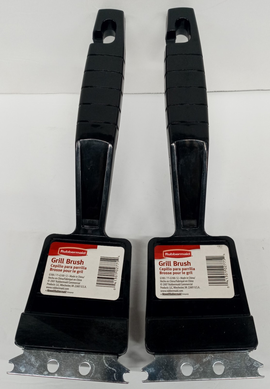 Lot of 2 Rubbermaid BBQ Grill Brush Brass Bristles Steel Scrape G100/71-G100-12