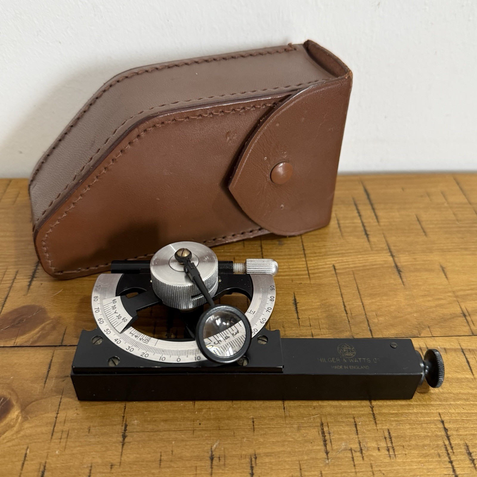 Vintage Abney Level Clinometer Scientific Instrument Higler & Watts Ltd + Case