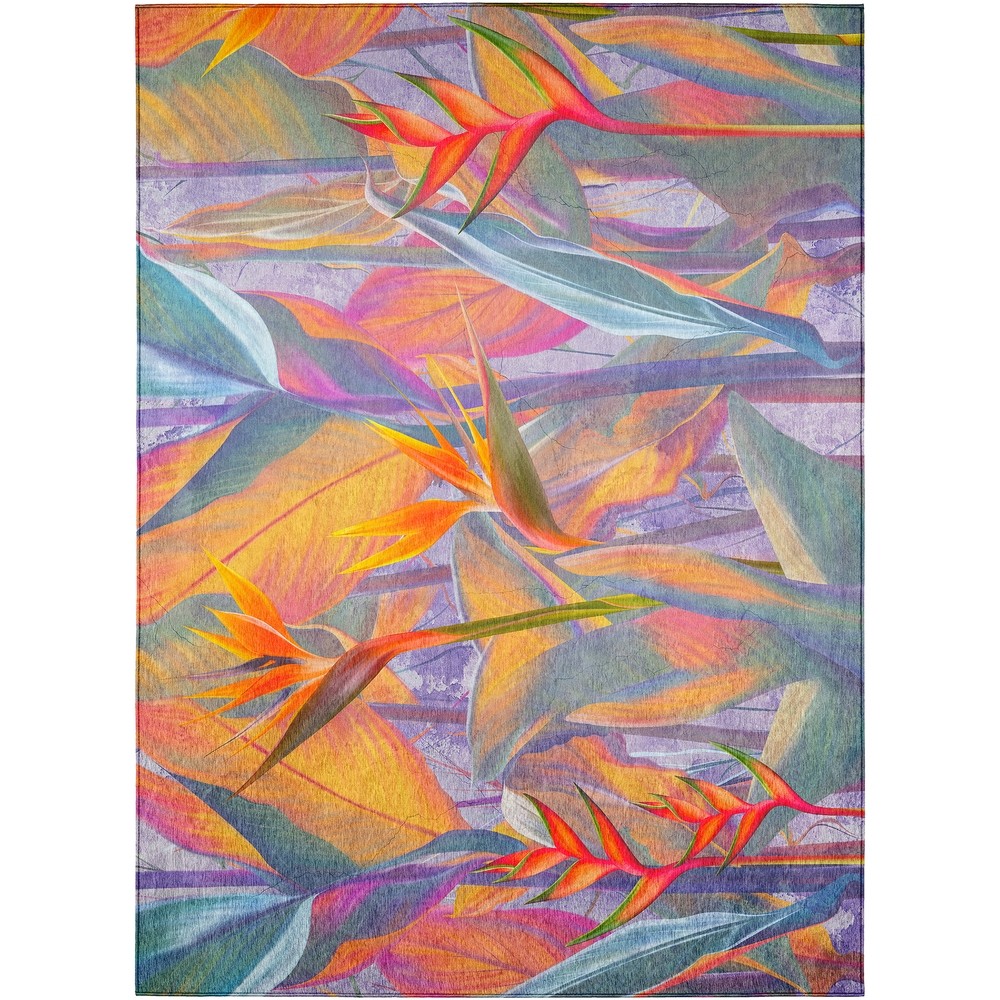 Dalyn Tropics Floral Area Rug Polyester Abstract TC14 Multi Indoor/Outdoor