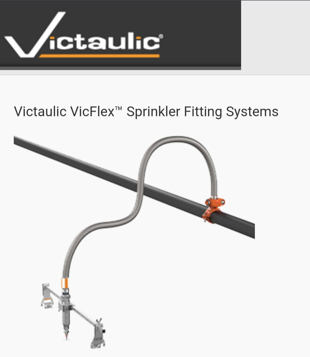 Victaulic Sprinkler VicFlex AH2 60x1/2" in NPT Flexible Braided  A60HAQBH09 AQB