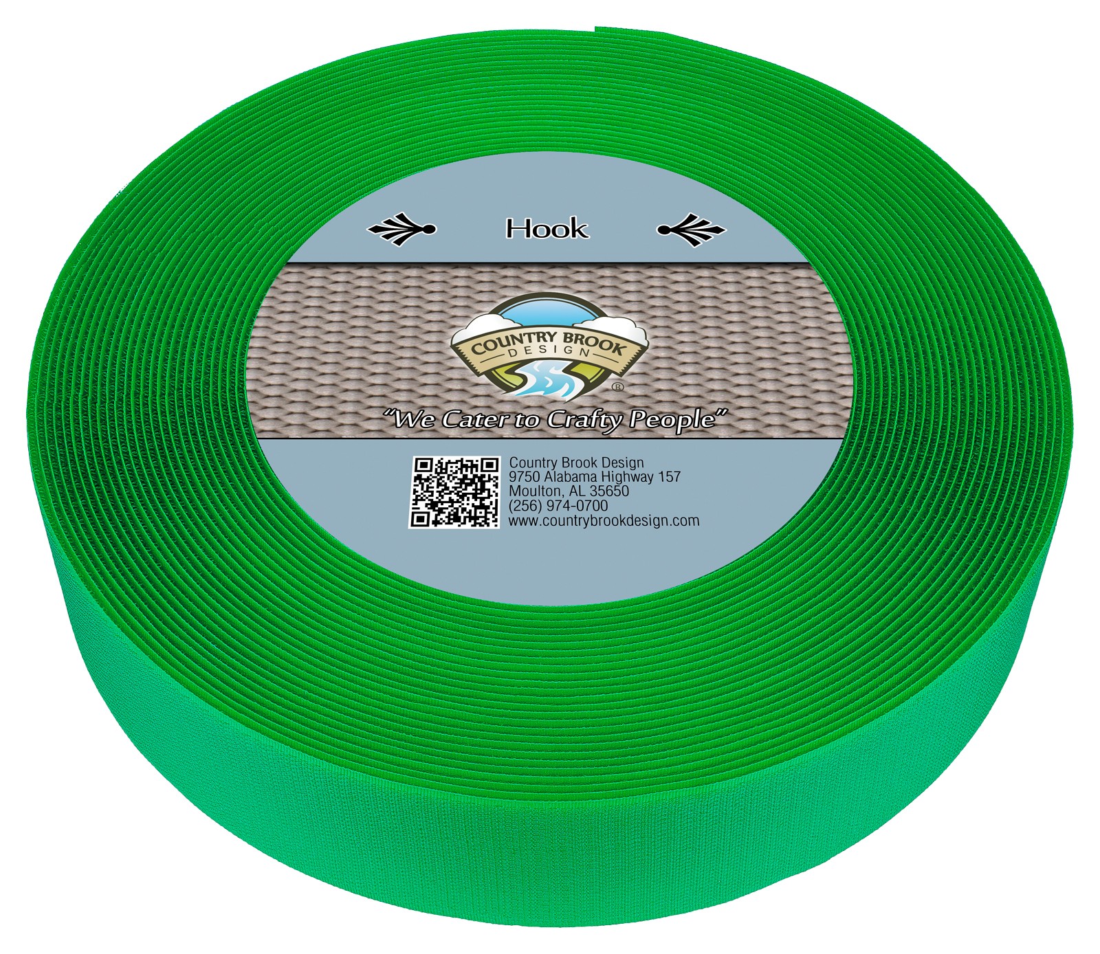 Country Brook Design® Hot Green Sew On Hook Only (2 inch, 50 yards)
