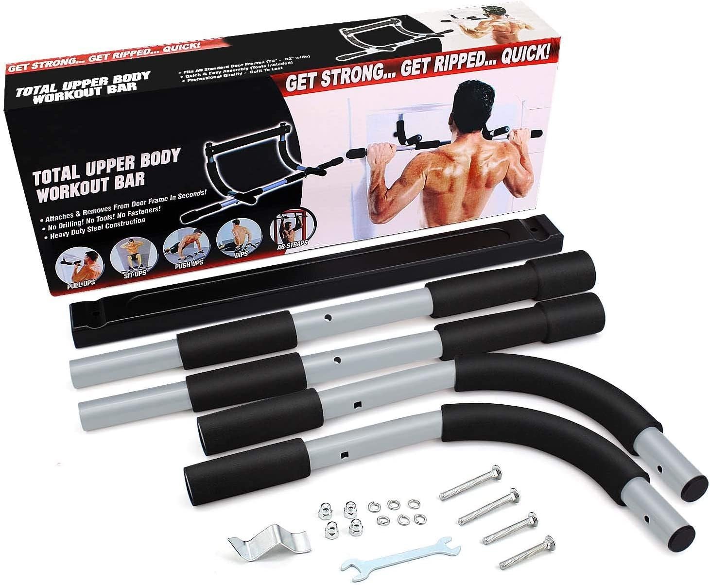 Barra De Dominadas Portatil Soporta 330 Lbs Para Entrenamiento En Casa