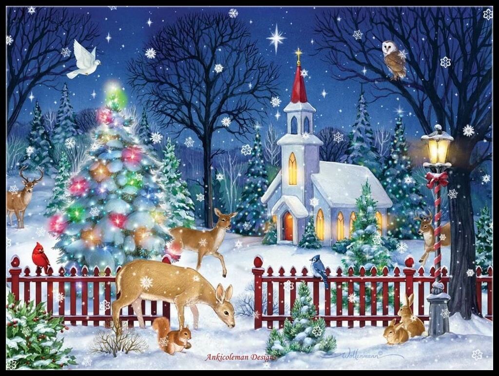 Peaceful Night Christmas-Needlework Crafts DIY-Counted Cross Stitch Pattern