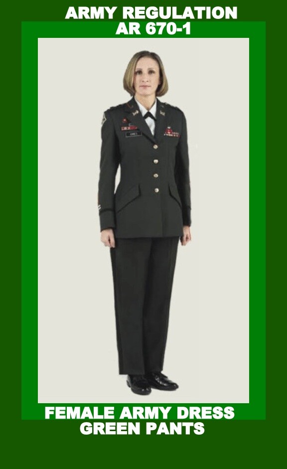 Womens Class A Enlisted Serge Green US Army Dress Pants All Sizes AR 670-1