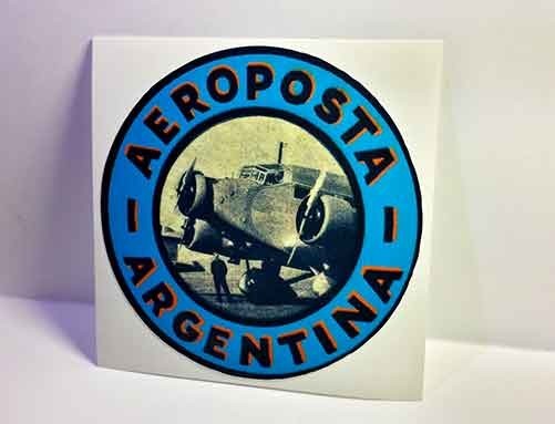 Aeroposta Argentina Vintage Style Travel Decal / Vinyl Sticker, Luggage Label