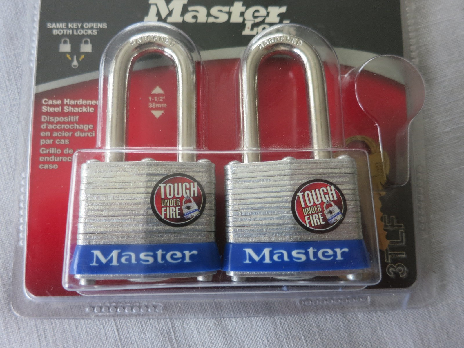 Master 2-Pack Keyed Padlock, 3TLF, New