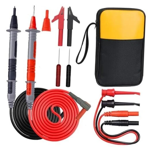 11-in-1 Multimeter Test Lead Kit with Alligator Clips and Soft Case for