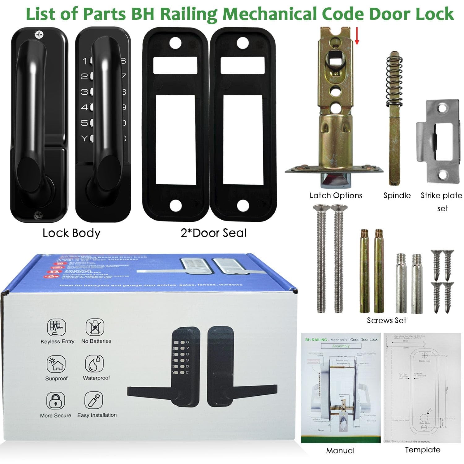 Bh Railing High-Security 12 Digit Keypad Mechanical - Mechanical