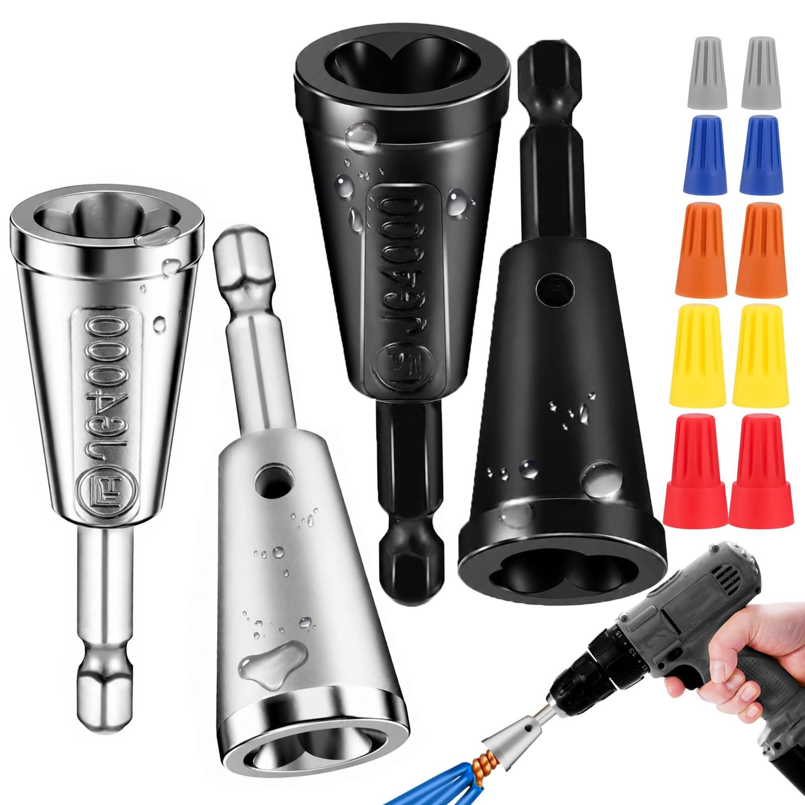 4 Pcs 2026 Upgraded Wire Twister Tool for Drill, 6MM Hex Shank Wire Nut Twist...