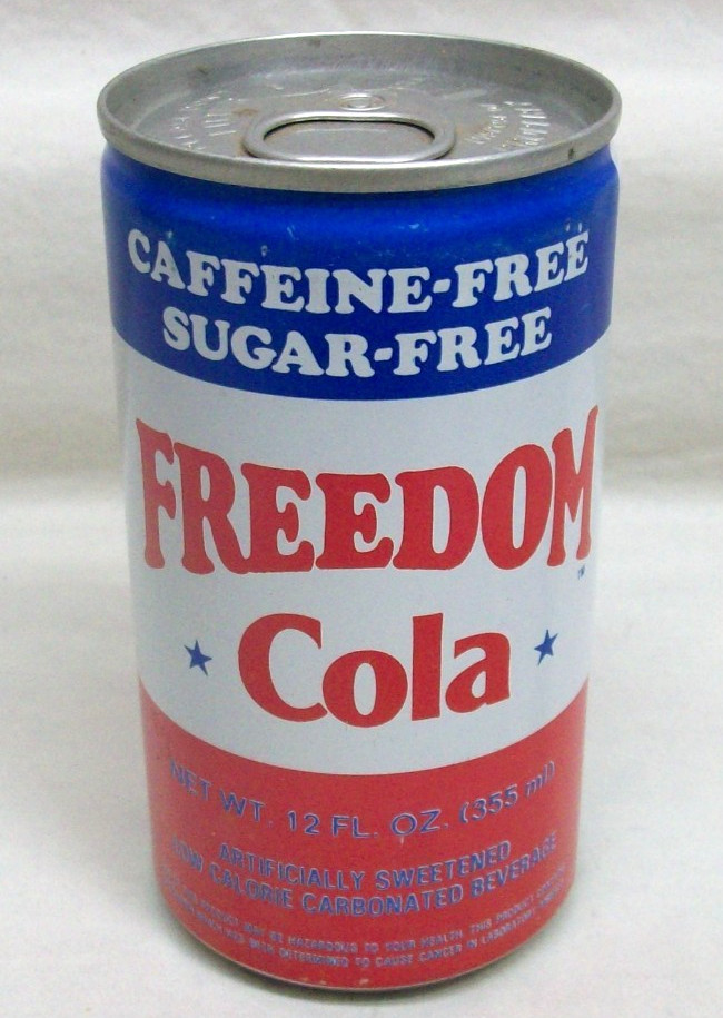 Original "Freedom Cola" Soda Can, Pull-Tab Intact, 12oz, Steel, in EXL Condition