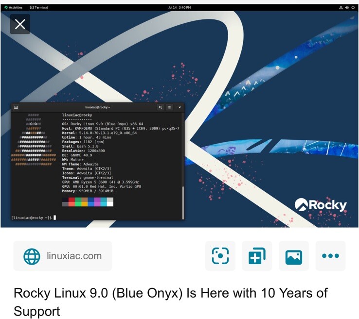 Rocky OS 9.5 MATE Linux AMD64 4gb Key For elderly Desktop Canada Only