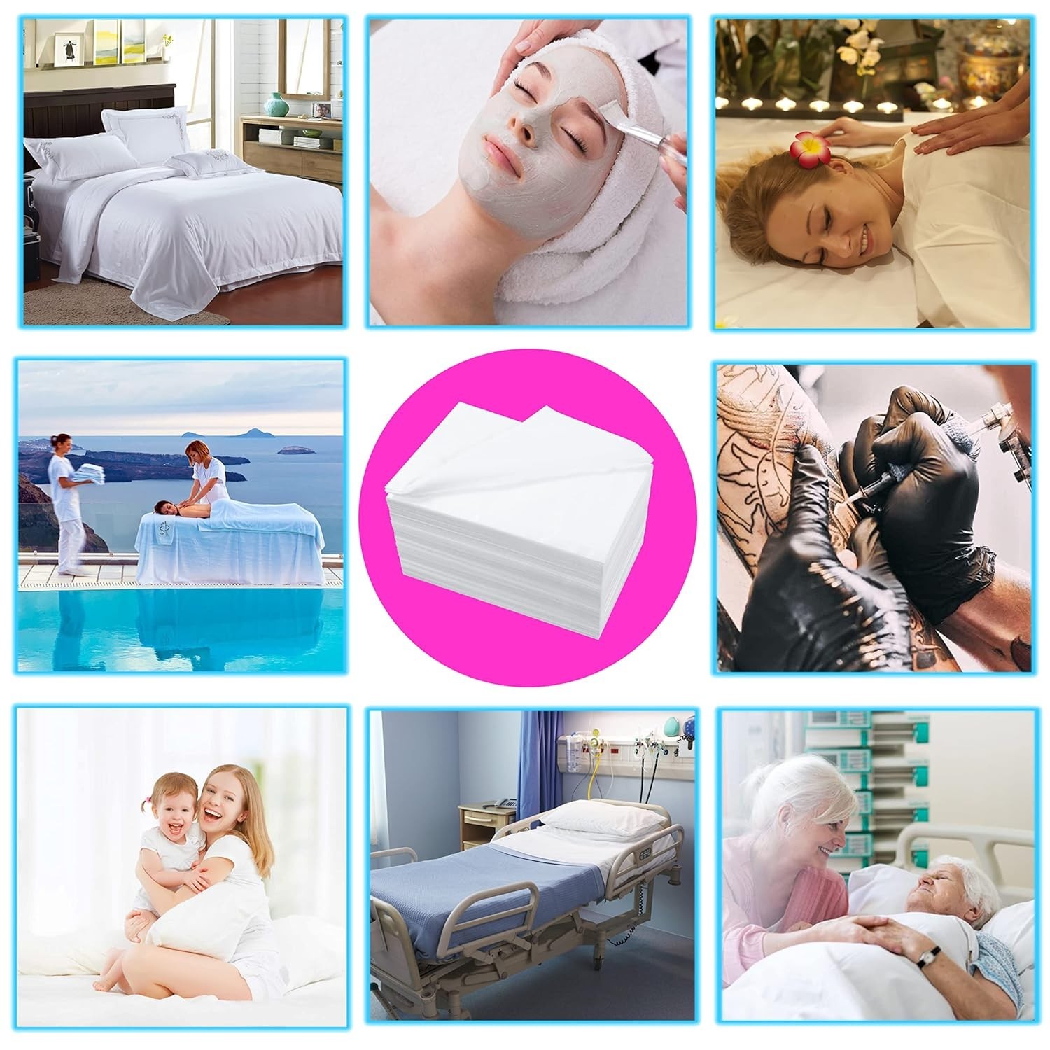 Convenient 100 Pcs Disposable Spa Bed Sheets 31" x 71" - Easy Cleanup & Soft