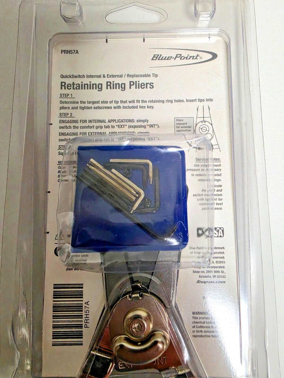 Blue-Point PRH57A Internal/External Retaining Ring Pliers with Tips NEW!!!