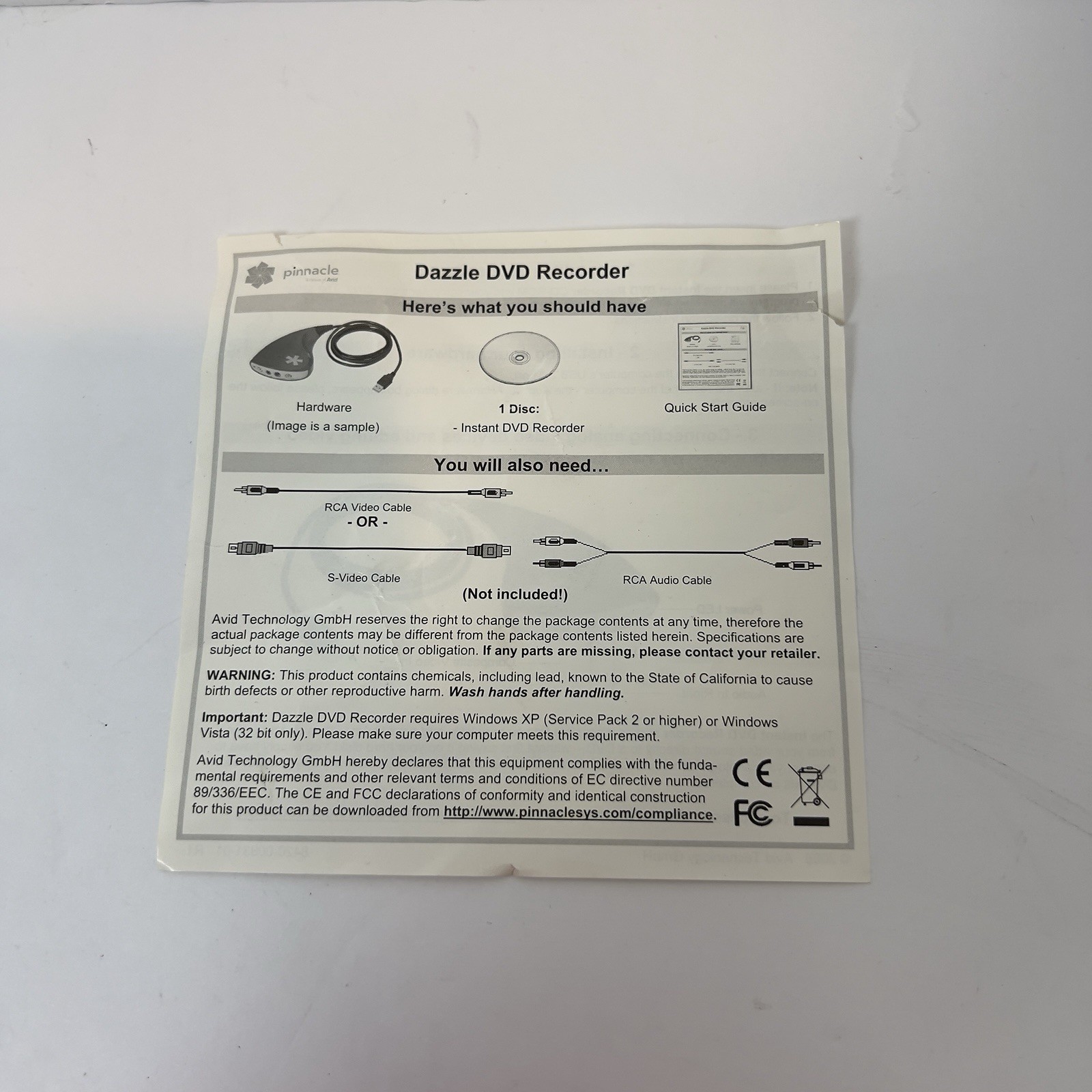 Dazzle DVD Recorder Plus Video Capture Device Open Box Untested No Software