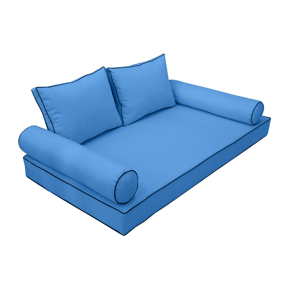 Style1 5PC Contrast Pipe Daybed Mattress Cushion Complete Set-Queen Size AD102