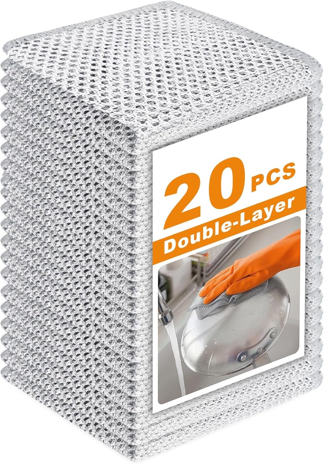 20 Pcs New Upgrade 3-Layer Metal Dish Cloth, No Scratches Wire Cleaning Cloth ,