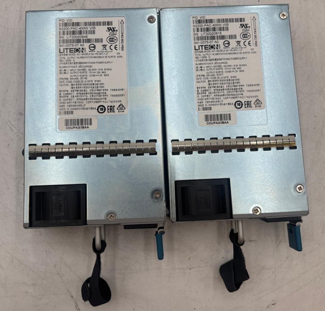 Lot of 2 Cisco N2200-PAC-400W Power Supply