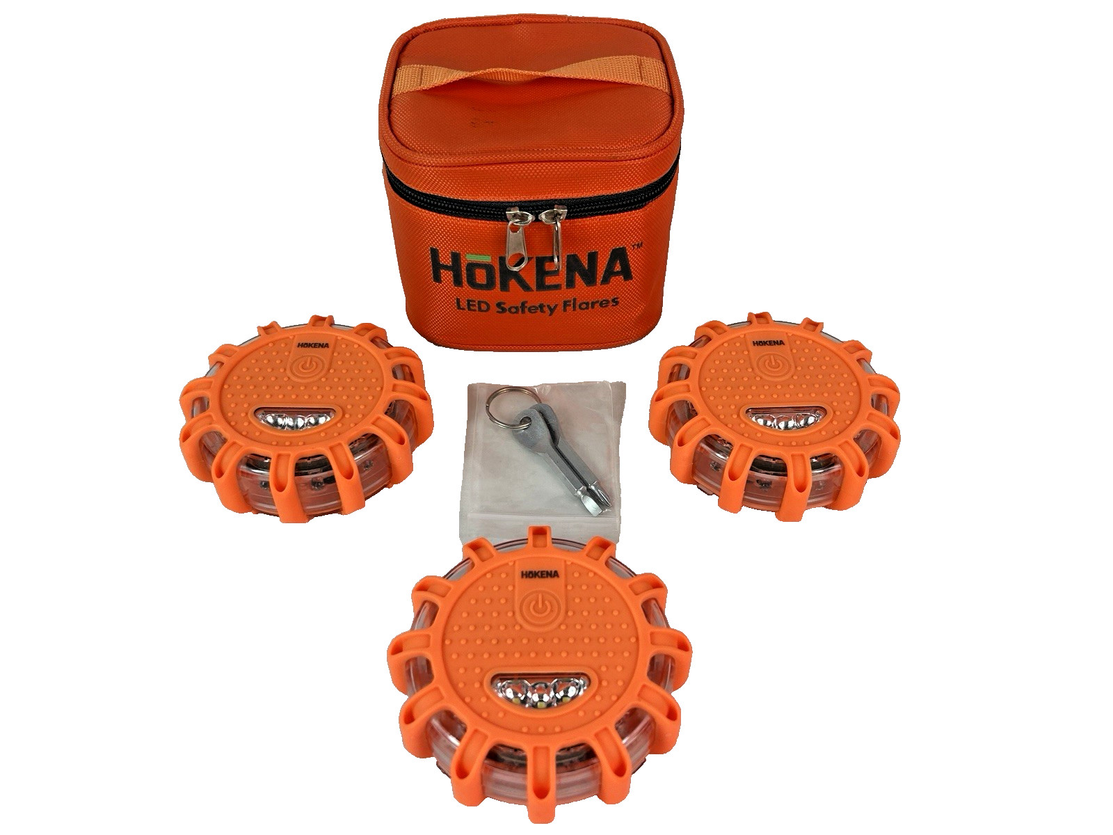 LED ROAD FLARES Emergency Lights Roadside Warning Car Safety Flare Kit By HOKENA