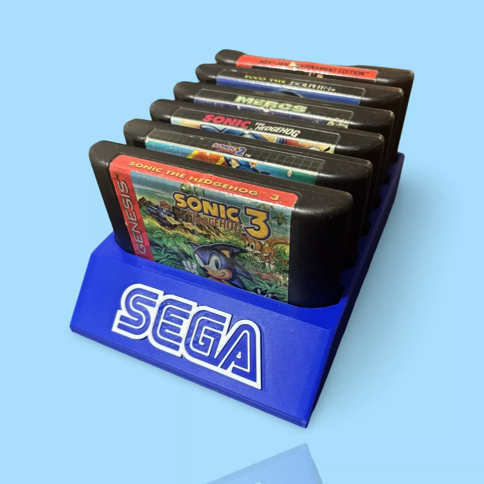 6 Game Sega Genesis Cartridge Holder - Sega Genesis Game Storage Tray Display